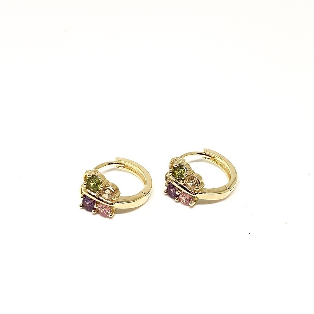 Multicolor Cz Butterflies 18k Gold Plated - Picture 3 of 4